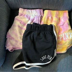 EUC Pink Victoria’s Secret Brand Sweat Shorts Bundle of 3 Pairs Size Xlg.